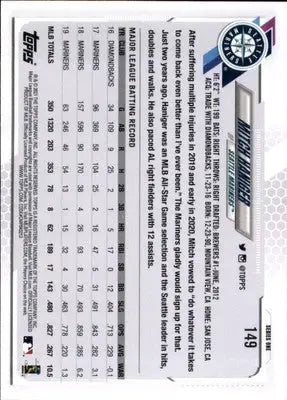 Mitch Haniger 2021 Topps #149 Seattle Mariners - Baseball Card Single