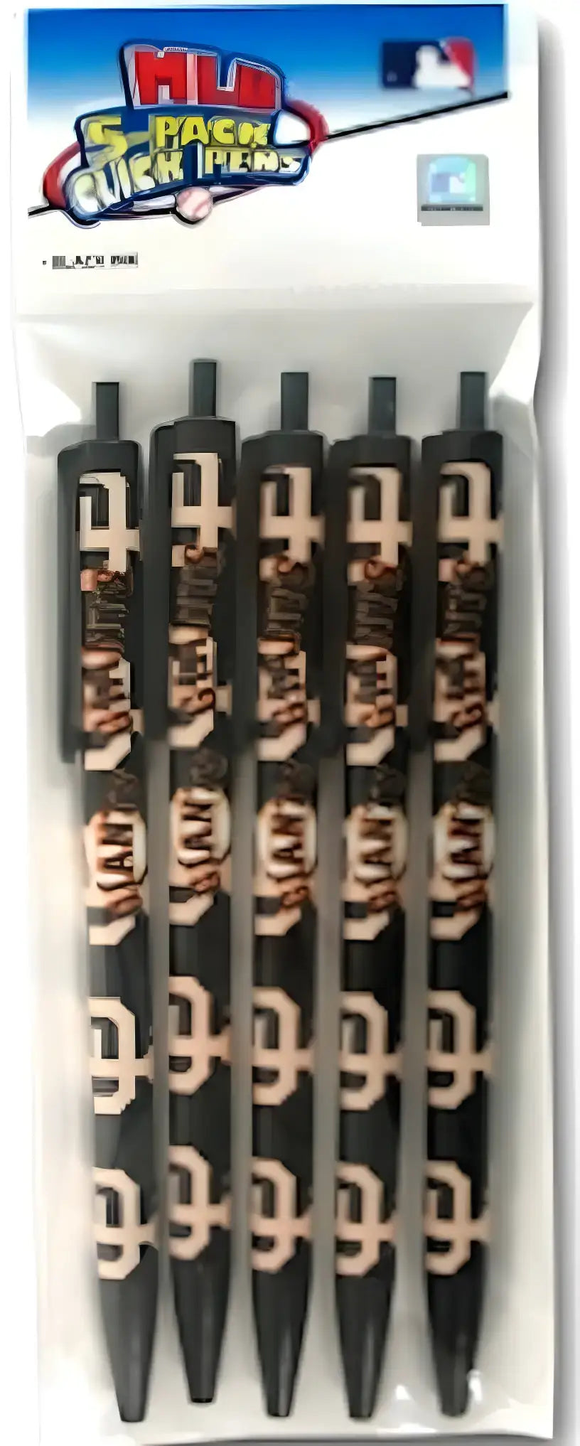 MLB Official Licensed Click Pens 5 pack Black Ink Choose Your Team - Other