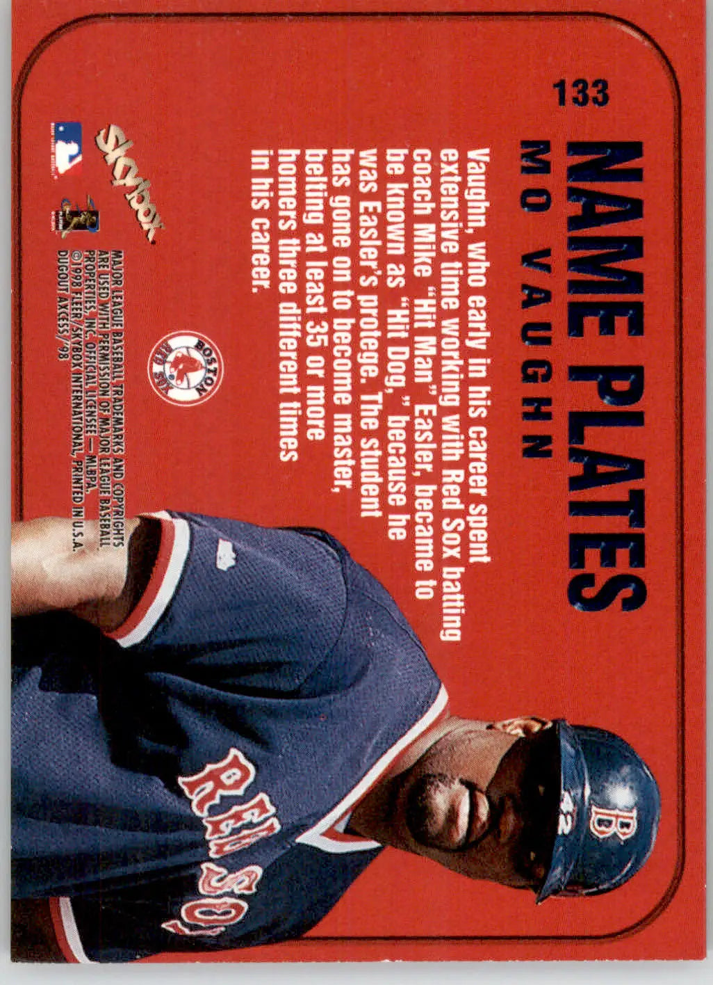 Mo Vaughn - 1998 SkyBox Dugout Axcess - #133 - Baseball - Baseball Card Single