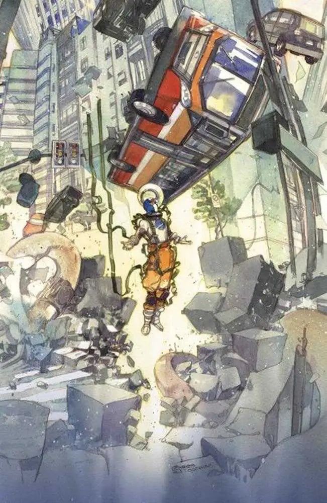 Futuristic floating bus on Moon Man #3 Cover B Greg Tocchini Variant trading card
