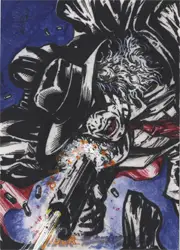 Fierce monstrous creature sketch card by John Hebert for trading cards collection