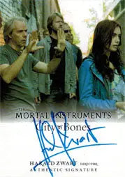 Autograph card featuring characters from The Mortal Instruments: City of Bones by Harald Zwart