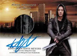 Autographed Rys Meyers trading card with a cityscape backdrop from Mortal Instruments