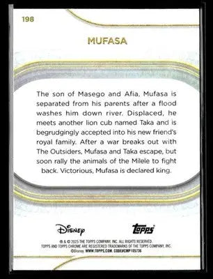 ???? Mufasa, 2025 Topps Chrome Disney #198 ???? - Non-Sports Card Single