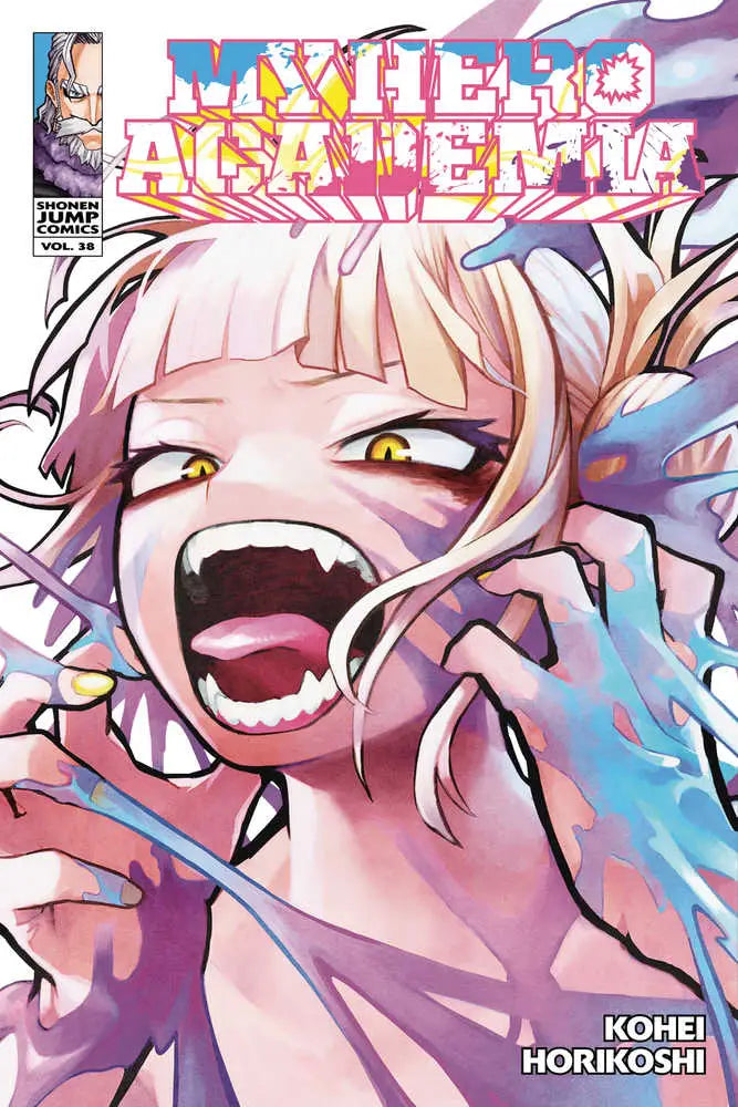 Manga book cover of My Hero Academia Volume 38 featuring a vibrant character design