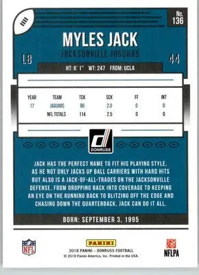 Myles Jack - 2018 Donruss - #136 - Football - Football Card Single