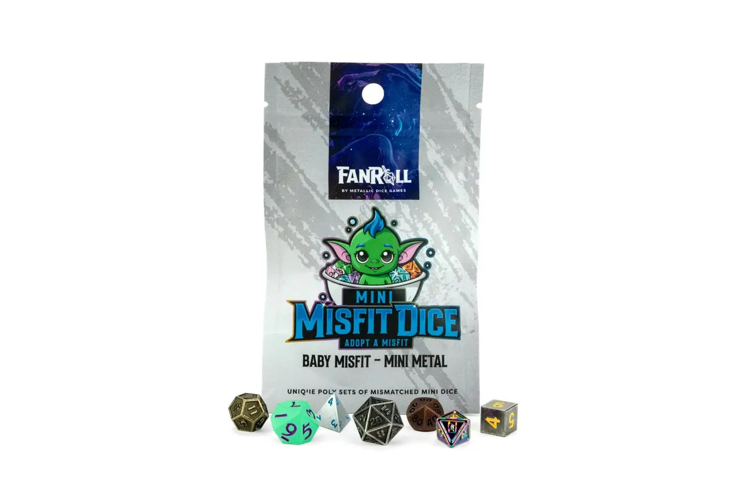 Mystery Misfit: Mini Metal Polyhedral Dice (7ct Set) - Other