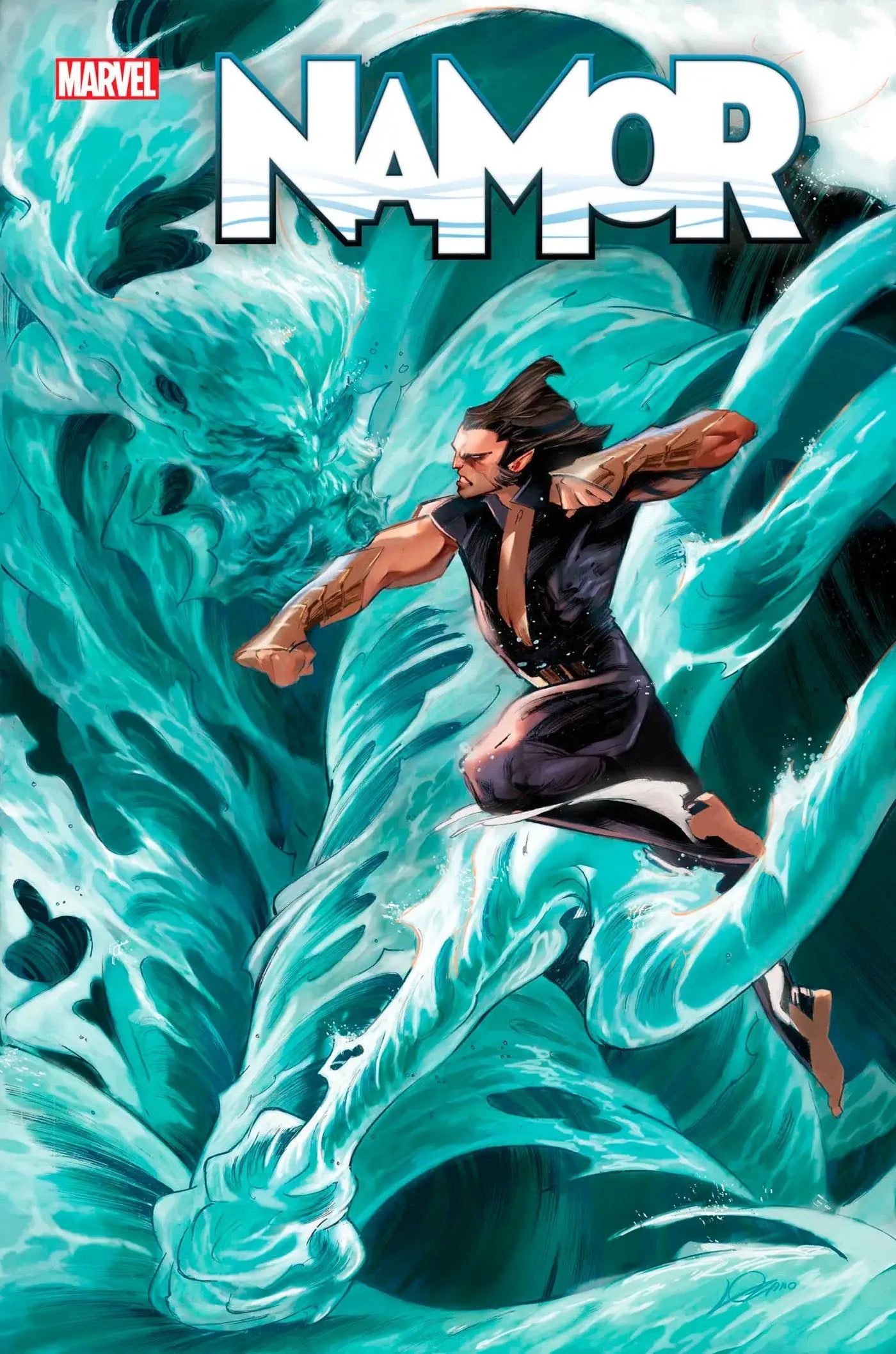 Namor comic cover revealing dark secrets of Atlantis during World War Sea in Namor #7