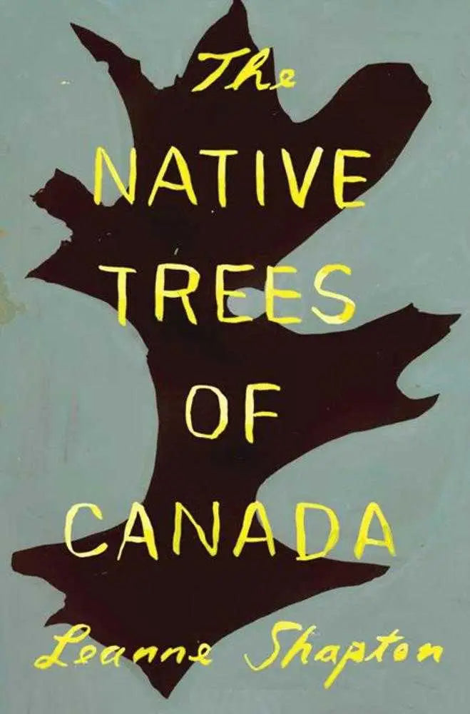 Book cover with a leaf from Native Trees of Canada TPB art book