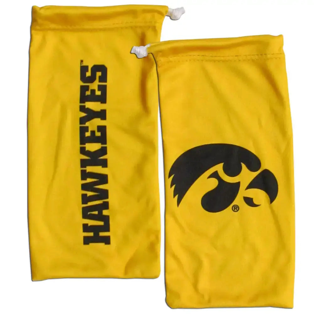 NCAA Football Microfiber Glasses Bag Team Logo Pick Team SunGlasses Eyewear - Iowa Hawkeyes - Collectibles