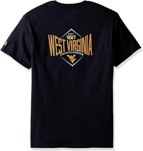 Black West Virginia Mountaineers T-shirt with team logo for men