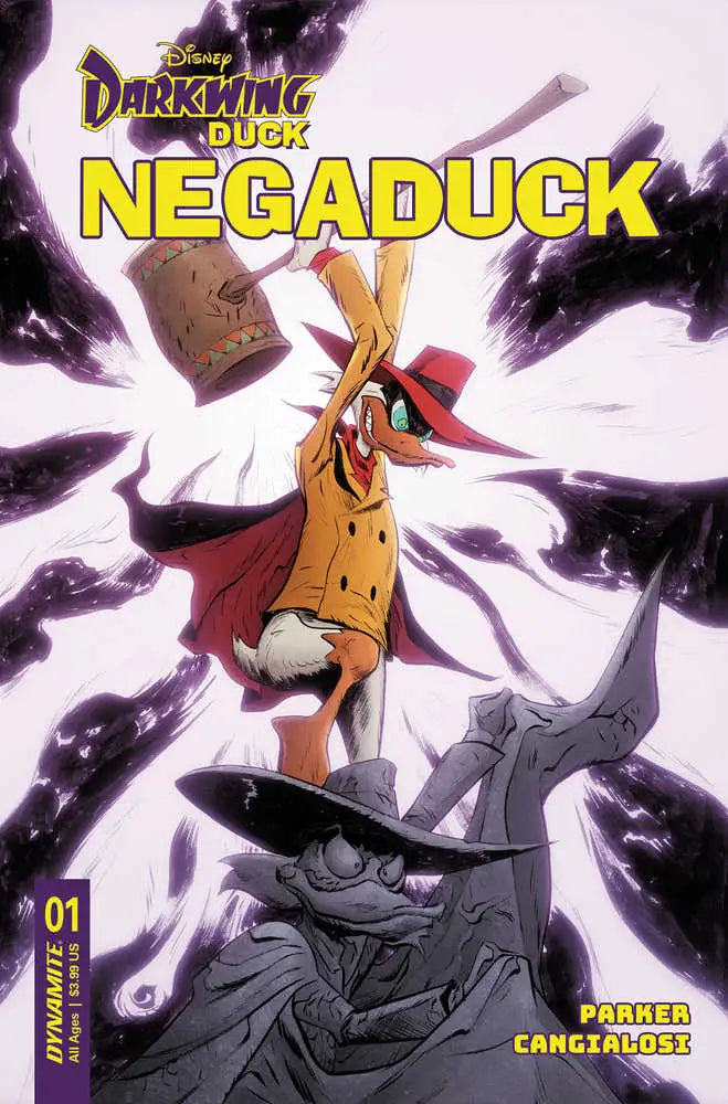 Comic book cover of Negaduck #1 Cover B Lee featuring a caped duck in action, ideal for trading cards