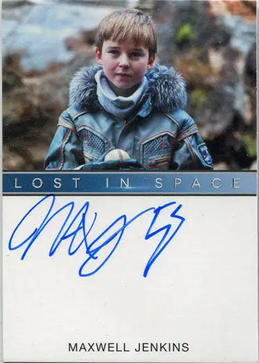 Autographed trading card of Maxwell Jenkins as Will Robinson from Netflix Lost in Space