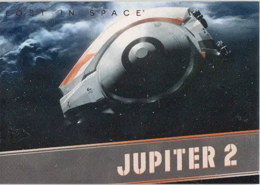 Futuristic Jupiter 2 spacecraft on Netflix Lost in Space chase card design