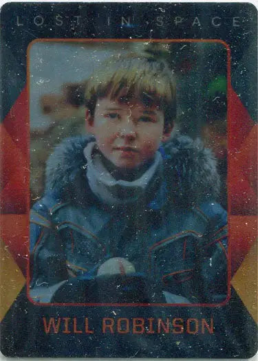 Portrait of a young person in a blue winter coat for Netflix Lost in Space trading card