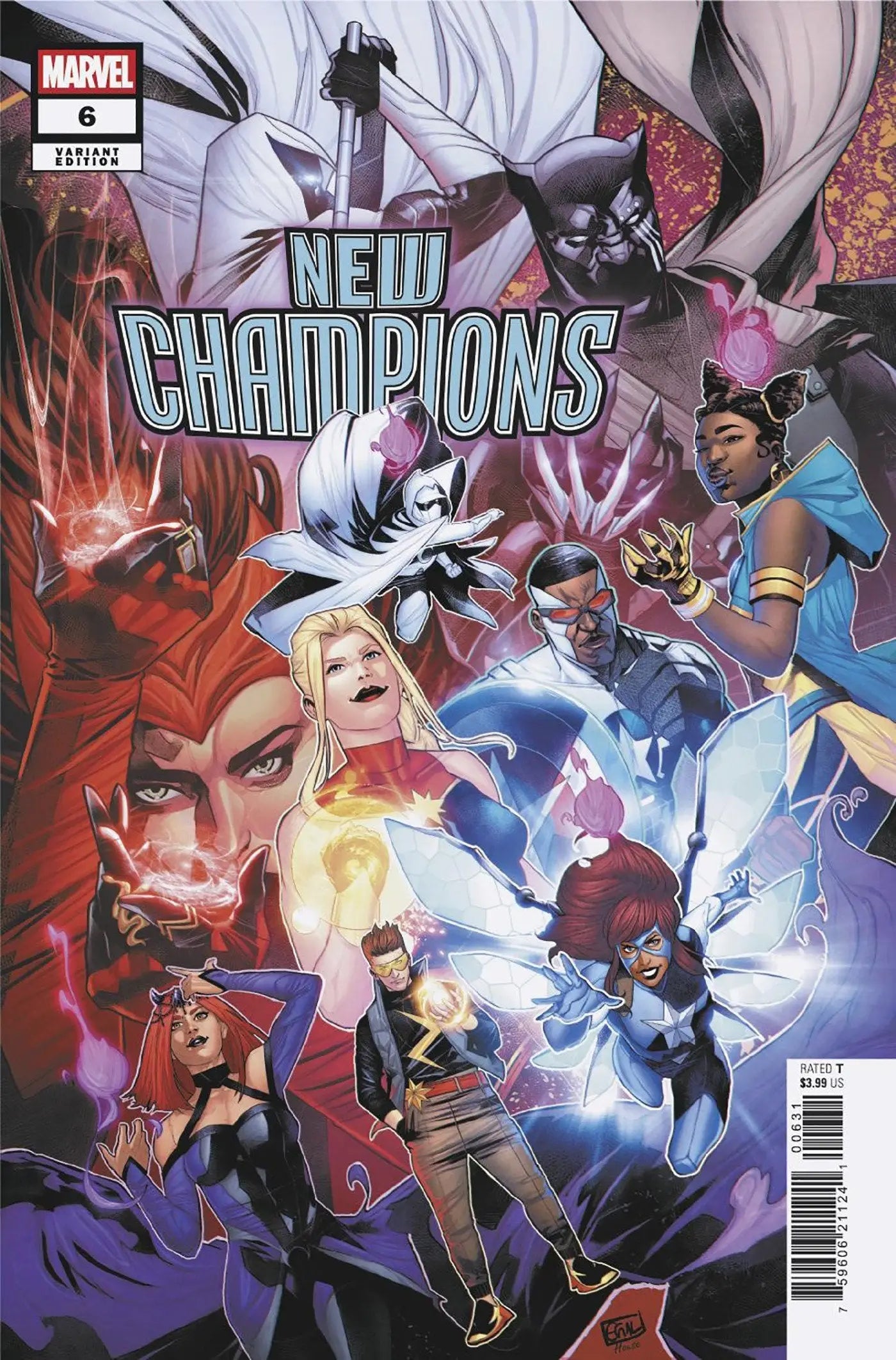 Comic book cover of New Champions #6 Edwin Galmon Variant featuring Edwin Galmon art