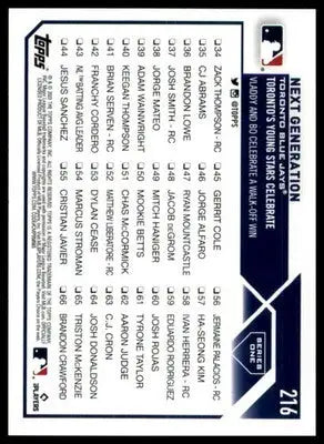 Next Generation 2023 Topps #216 Toronto Blue Jays - Baseball Card Single