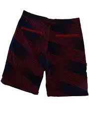 Dark red and black patterned NFL Mens Diagonal Stripe Walking Shorts New York Giants