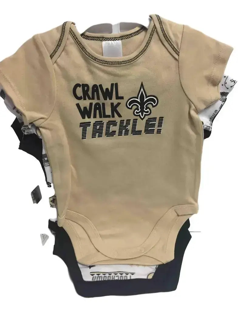 NFL New Orleans Saints 3 Pack Bodysuit - Choose Your Size - Apparel