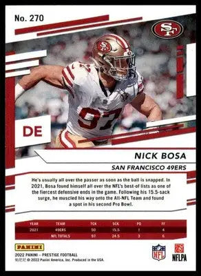 Nick Bosa 2022 Panini Prestige #270 San Francisco 49ers - Football Card Single