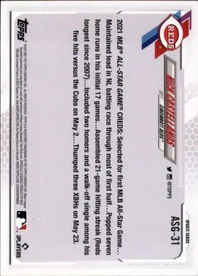 Nick Castellanos 2021 Topps Update 2021 MLB All-Stars #ASG-31 Cincinnati Reds - Baseball Card Single