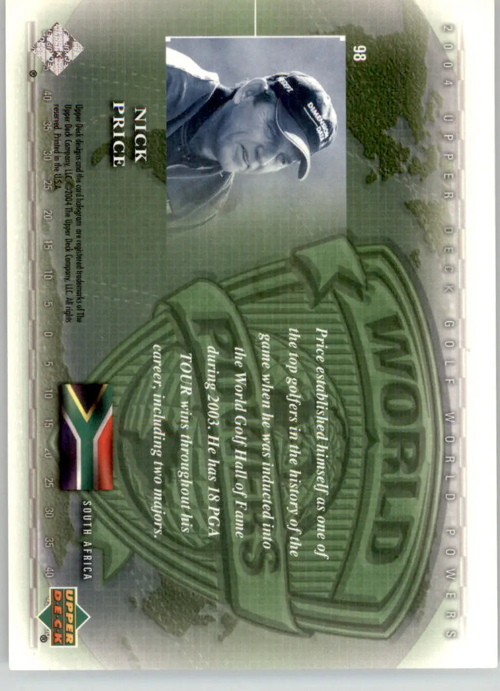 Nick Price - 2004 Upper Deck - #98 - Golf - Golf Card Single