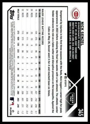 Nick Senzel 2023 Topps #345 Cincinnati Reds - Baseball Card Single