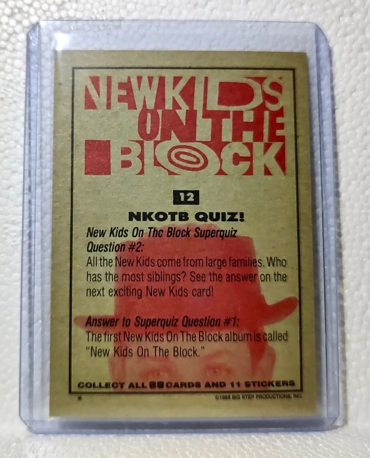 Nkotb Quiz! 1989 New Kids on the Block #12 Trading Card - Entertainment Card Single