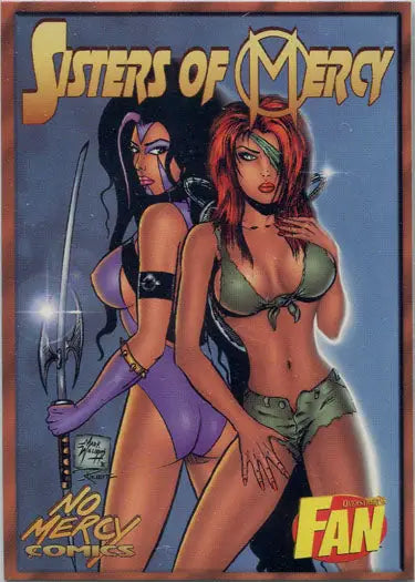 Comic book cover for Sisters of Mercy featured on No Mercy trading card promo