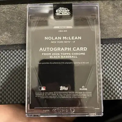 NOLAN MCLEAN 2026 TOPPS CHROME BLACK ROOKIE REFRACTOR AUTO /199