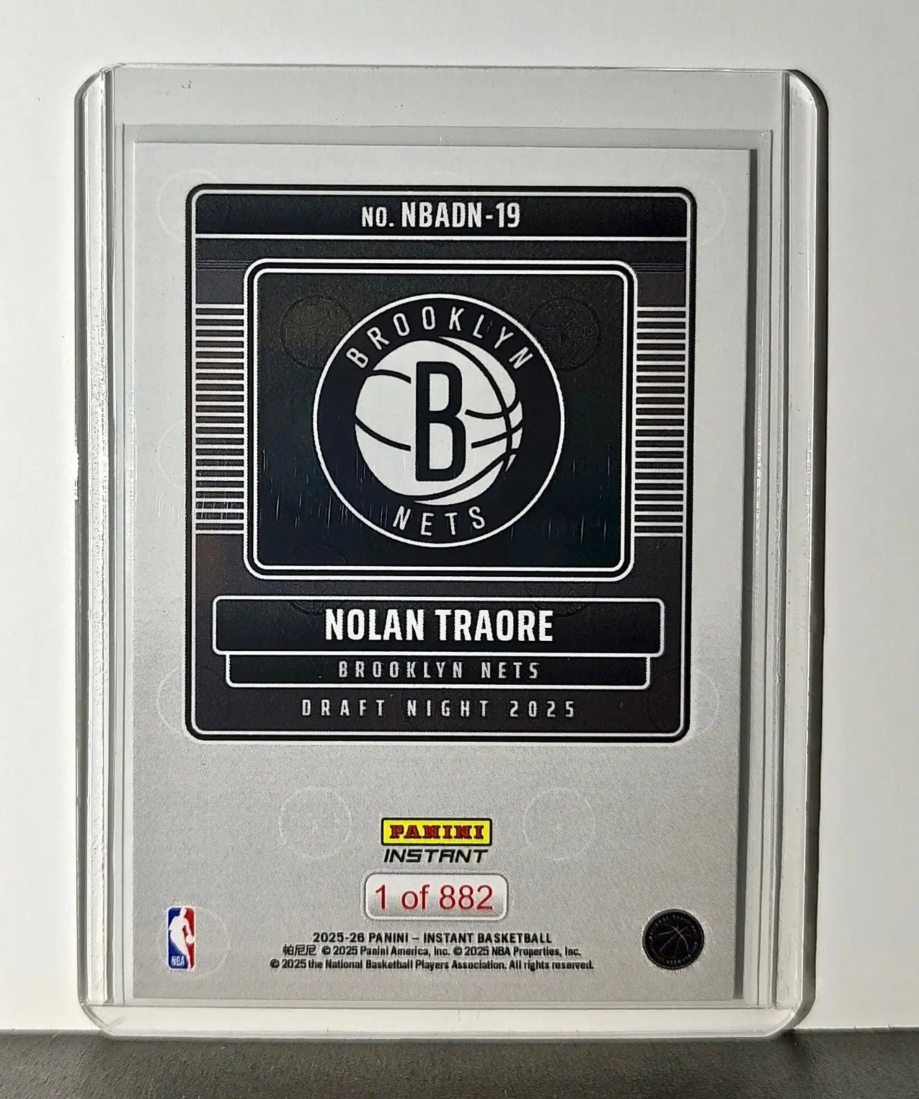 Nolan Traore Rookie 2025-26 Panini NBA #19 Draft Night Card Brooklyn Nets - Basketball Card Single