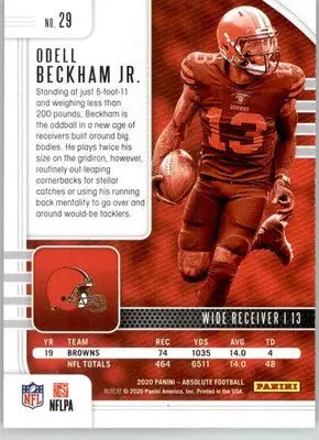 Odell Beckham Jr. - 2020 Panini Absolute - #29 - Red Football - Football Card Single