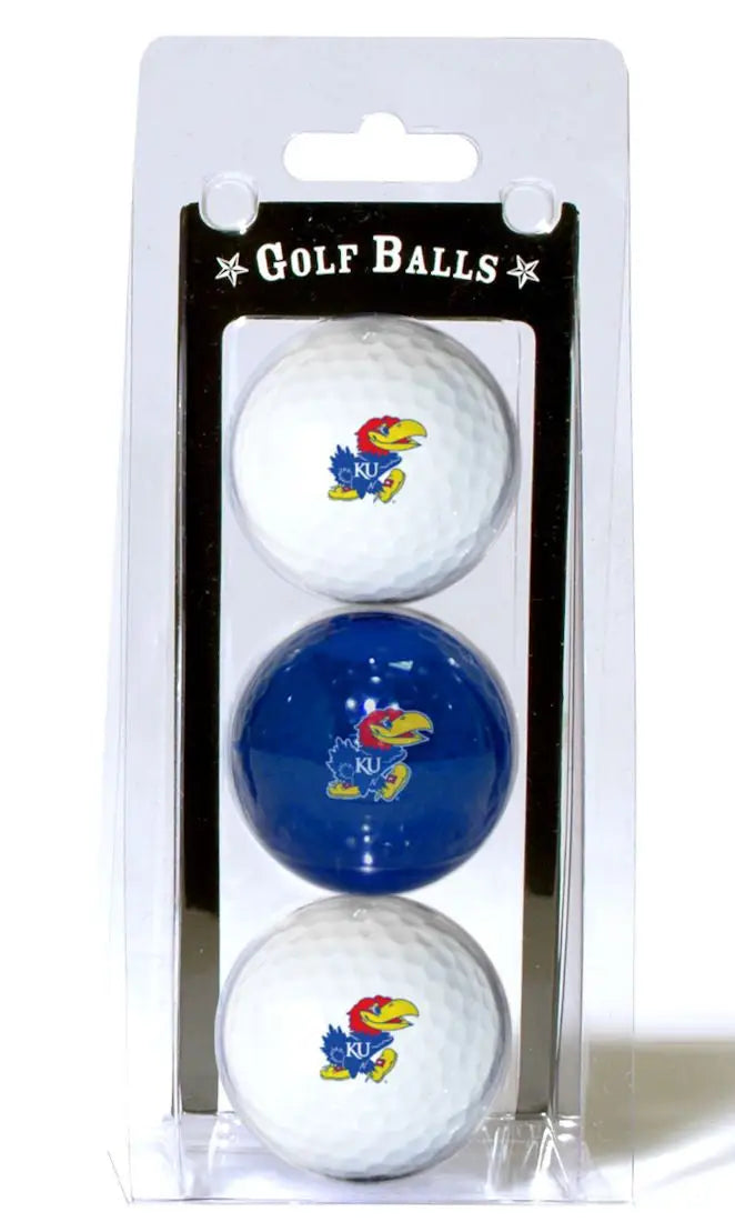 Officially licensed NCAA golf balls featuring University of Kansas Jayhawks logo