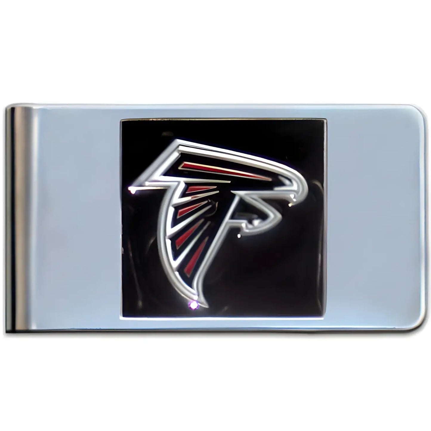 Official licensed NFL money clip with hand painted Atlanta Falcons 3D emblem
