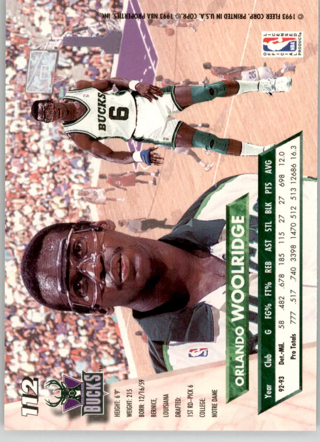 Orlando Woolridge - 1993-94 Ultra - #112 - Basketball - Basketball Card Single