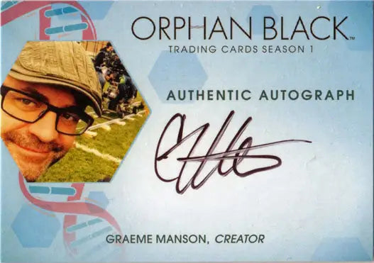 Autographed Orphan Black trading card featuring Graeme Manson’s signature
