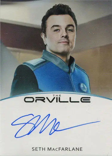 Autographed trading card of Seth MacFarlane as Captain Ed Mercer from The Orville