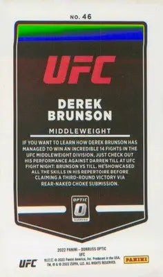 Other Sports 2022 Donruss Optic UFC #46 Derek Brunson - UFC/MMA Card Single