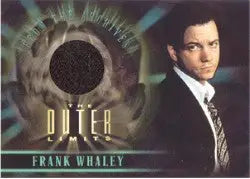 Circular eye-patterned design featuring The Outer Limits in Frank Whaley costume card