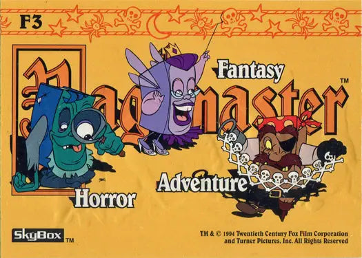 Promotional artwork for Monmaster featuring cartoon monsters on an Embossed Foil Chase Card