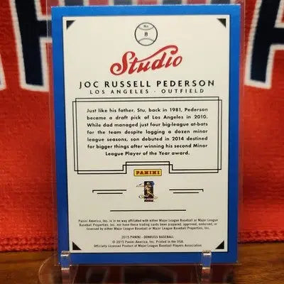 Panini 2015 Donruss Studio Joc Pederson #8 RC Rookie Insert Los Angeles Dodgers - Baseball Card Single
