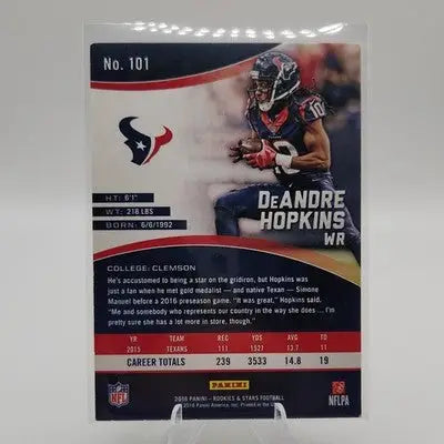 Panini 2016 Rookies & Stars DeAndre Hopkins #101 Base Set NFL Texans Football - Football Card Single