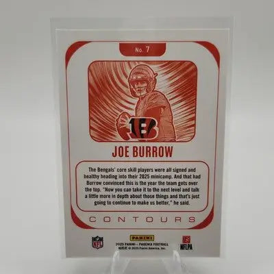 Panini 2025 Phoenix Contours Insert Joe Burrow #7 Cincinnati Bengals NFL Card - Football Card Single