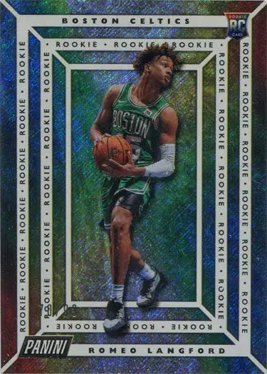 Boston Celtics Rapture Parallel Rookie Card 74 Langford 70/99 featuring player in green jersey