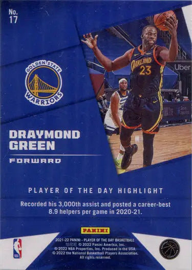 Basketball trading card of Golden State Warriors player D. Green, Lava Parallel Base