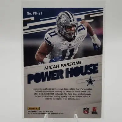 Panini Prestige 2022 PowerHouse Insert Micah Parsons #PH-21 Cowboys NFL - Football Card Single