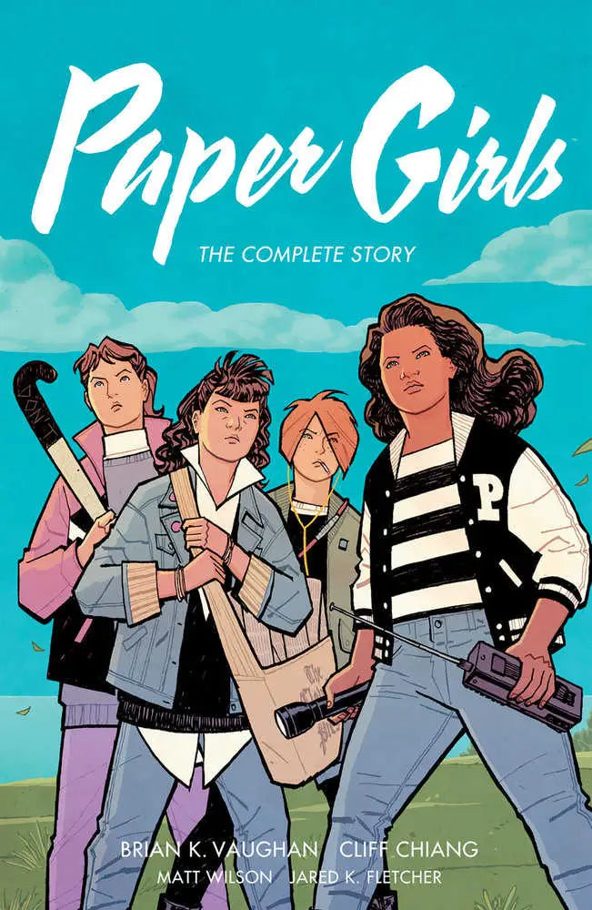 Comic book cover featuring four young girls from Paper Girls Comp Story TPB