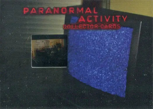 Collector card featuring a blue glittery patch from Paranormal Activity Film Frame Cell Chase