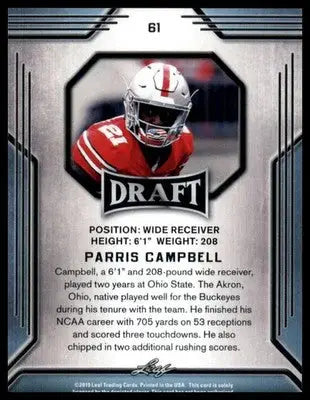 Parris Campbell 2019 Leaf Draft #61 Ohio State Buckeyes