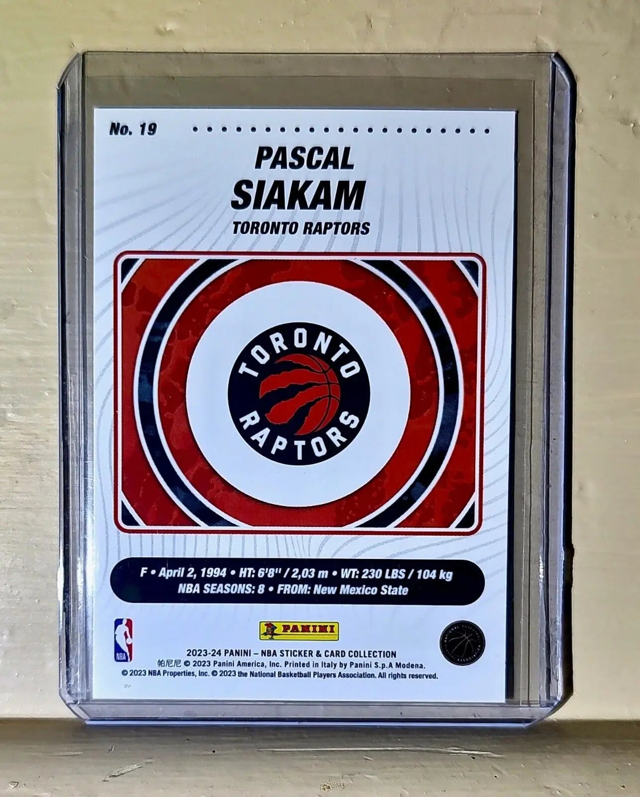 Pascal Siakam 2023-24 Panini NBA Basketball #19 Card Toronto Raptors - Basketball Card Single